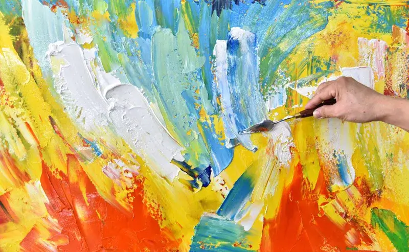 Acrylic painting in bright colours