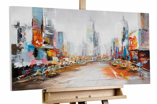 Handpainted Painting 'Big City Fever'