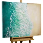 Hand painted painting of a shoreline