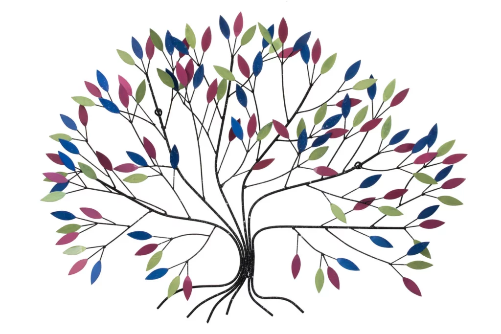 kl00509-coloured-tree-with-zart-leaves-metal-sculpture-plastic-figure-modern-01