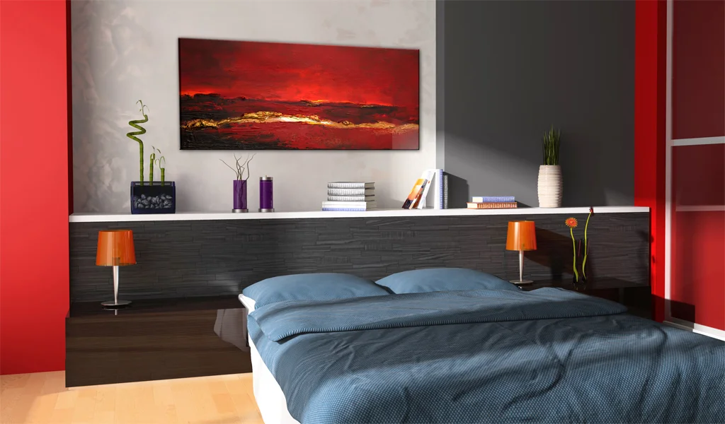 acrylic-lacquer-red-ocean-in-the-bedroom