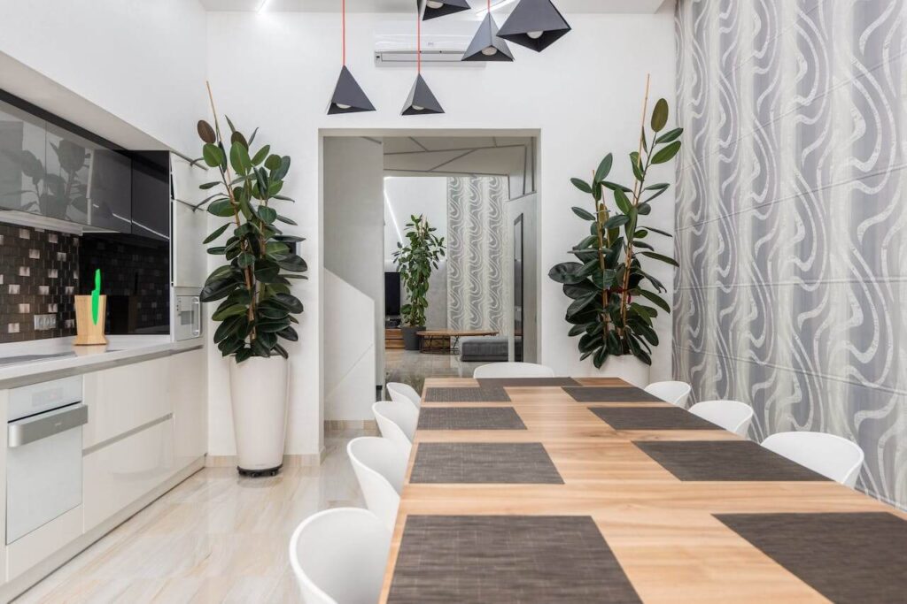 natuurlijk element in de keuken eetkamer