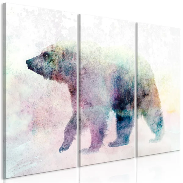 Kunstdruk op canvas 'Lonely Bear (3-delig)' picture