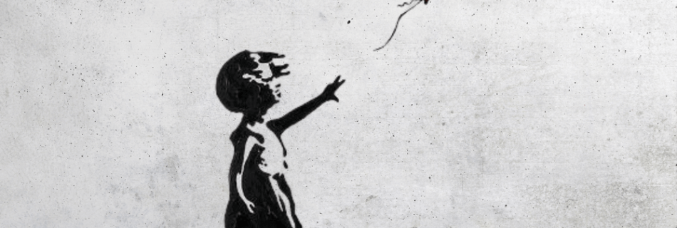 An image of a girl reaching out a heart-shaped balloon