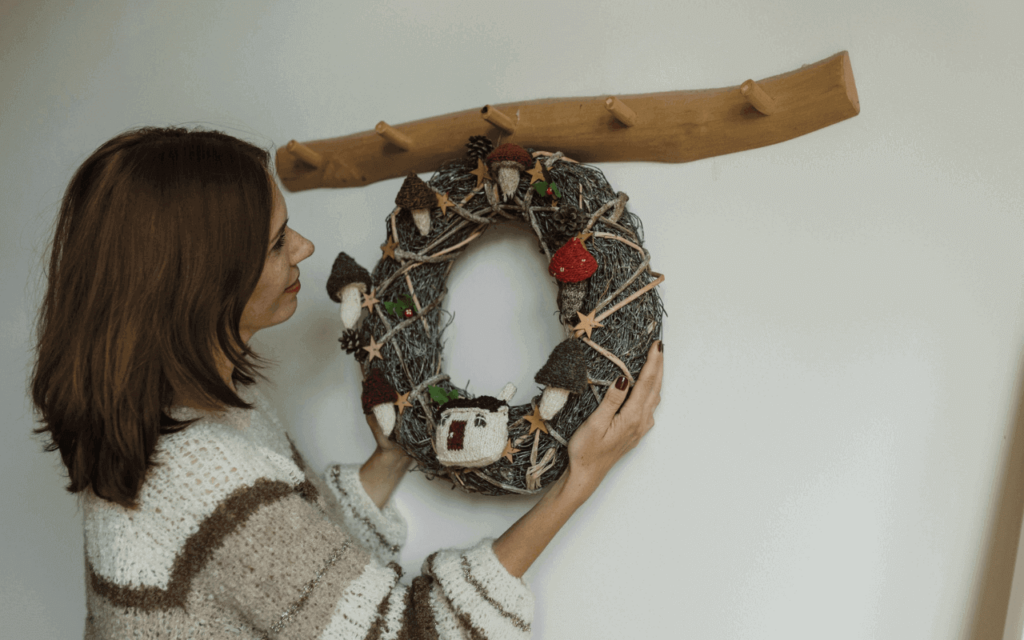 Wreath hanging on the wall
