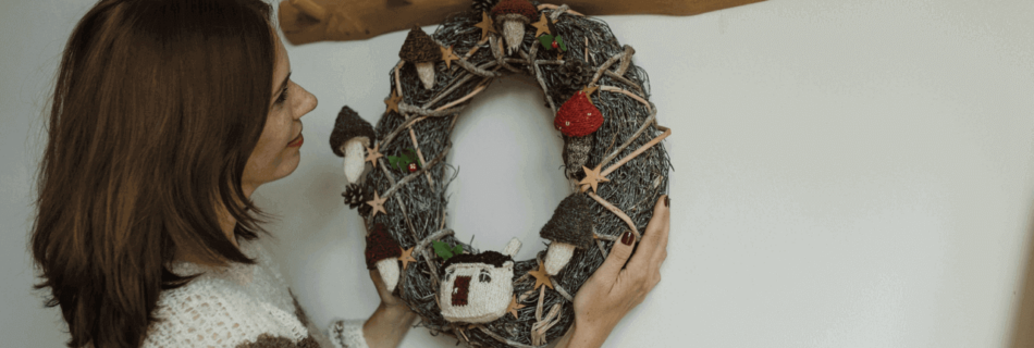 Wreath hanging on the wall