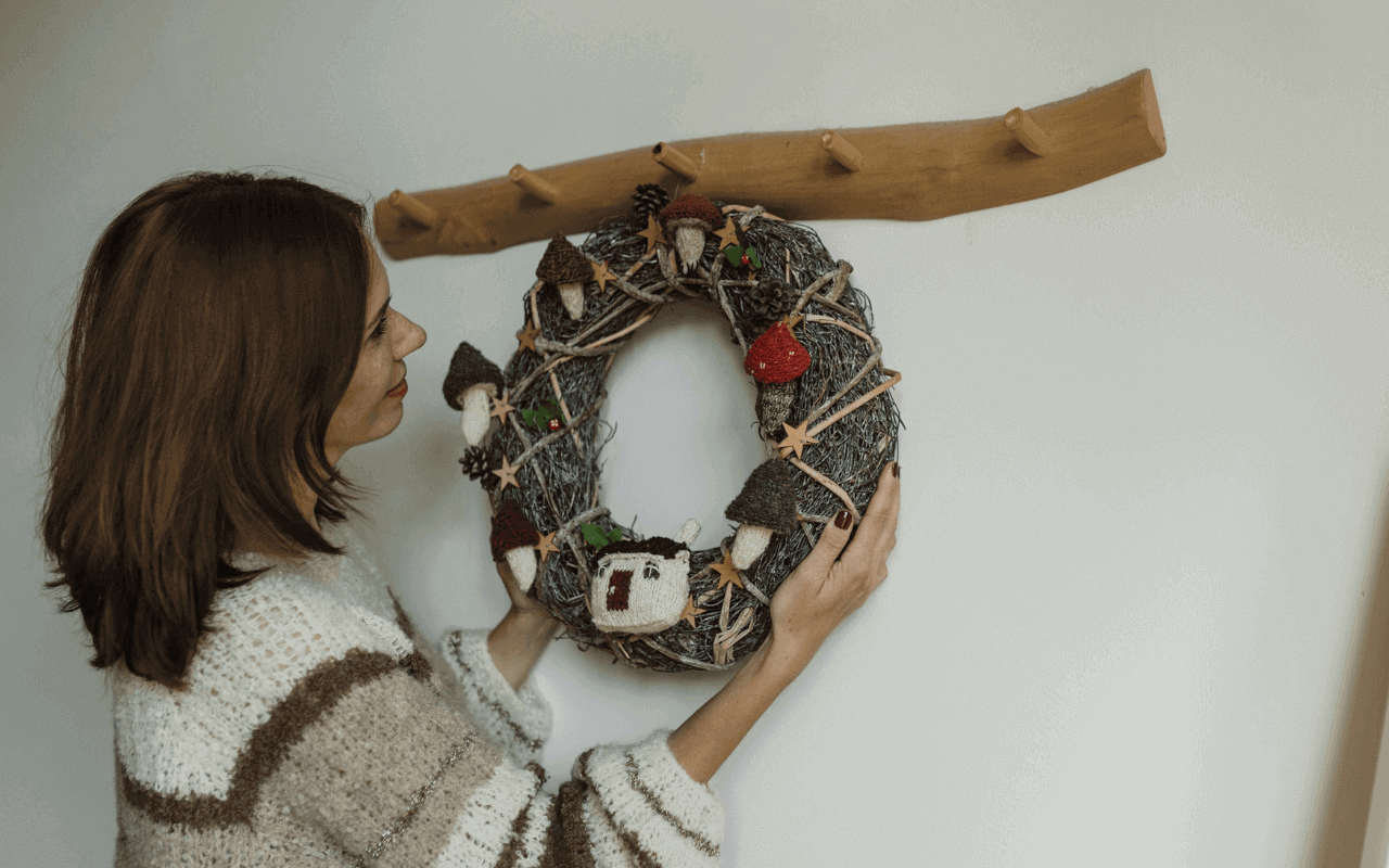 Wreath hanging on the wall