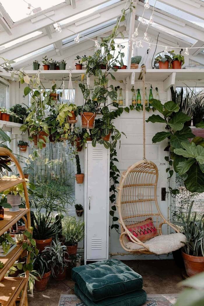 voorbeeld van een gezellige wintertuin