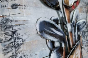 Houten schilderij 'Golf Game'