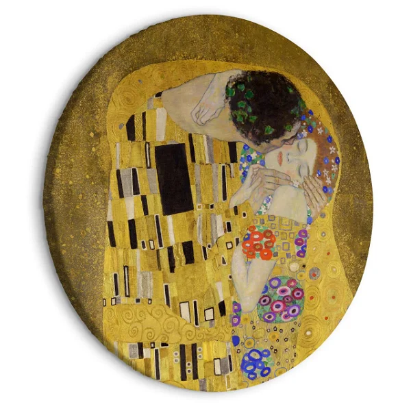 Rond schilderij 'Klimt's The Kiss'