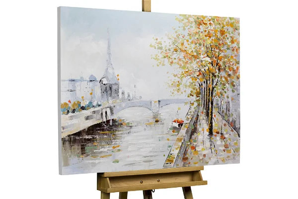 Handpainted Painting 'On the Seine'