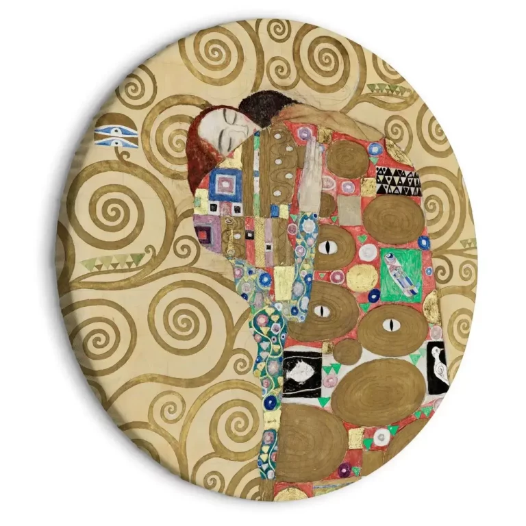 Rond schilderij 'Klimt's Fulfillment'