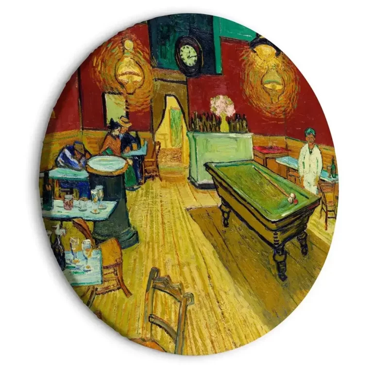 Rond schilderij 'Gogh's Night Café'