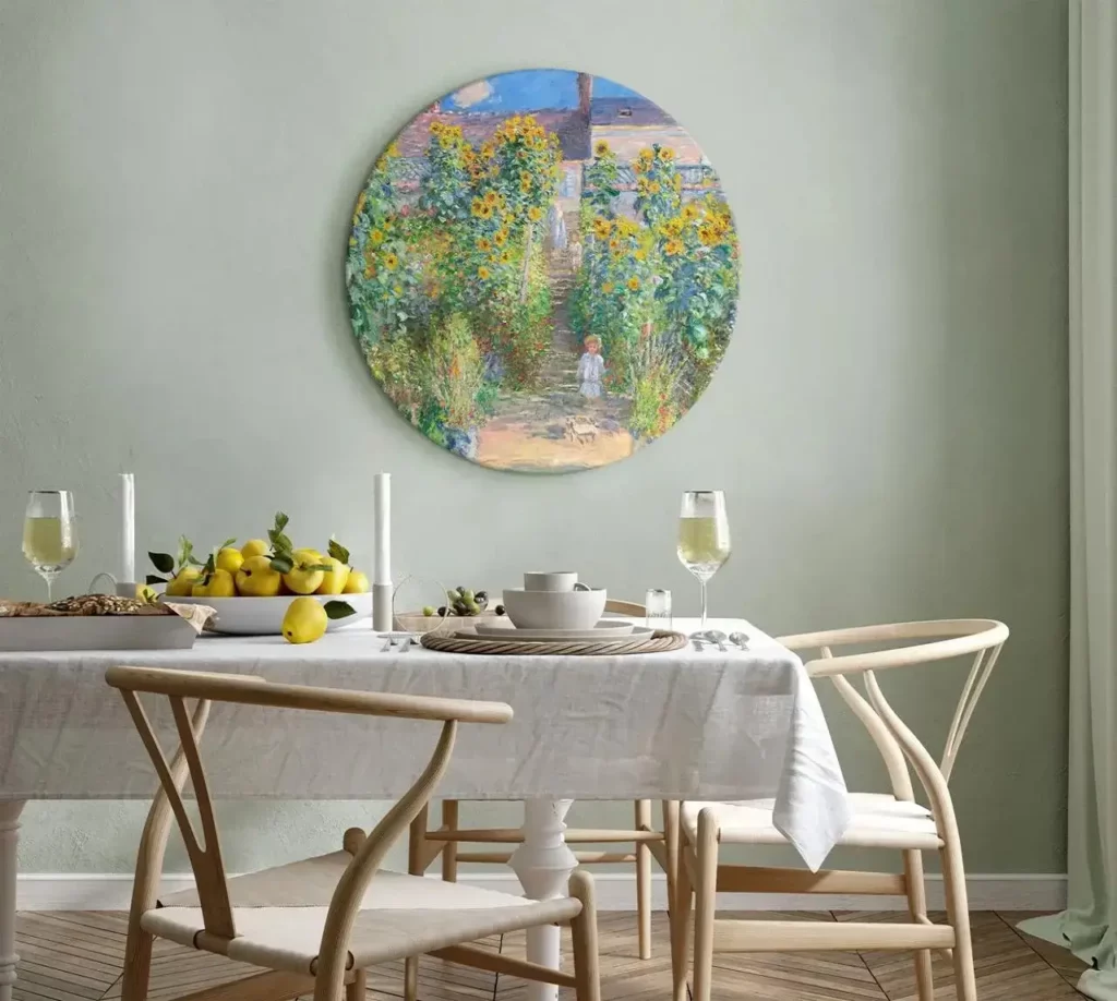Rond schilderij 'Vétheuil Garden'