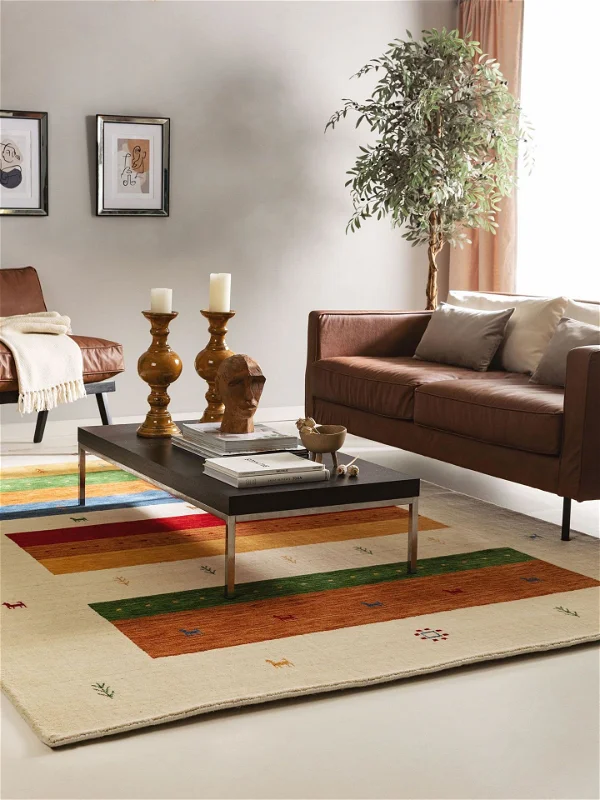 Design rug 'Jamal Multicolour Beige'