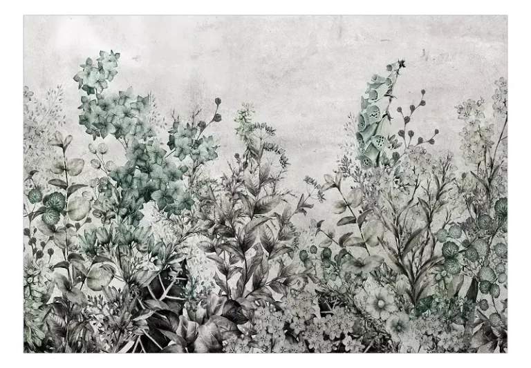 a wallpaper with herbs design