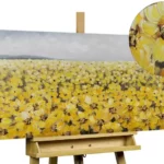 acrylschilderij bloem zee in geel