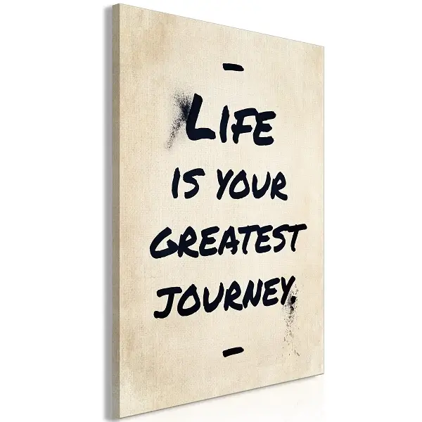 Kunstdruk op canvas 'Life is Your Greates Journey Vertical' 40x60 cm