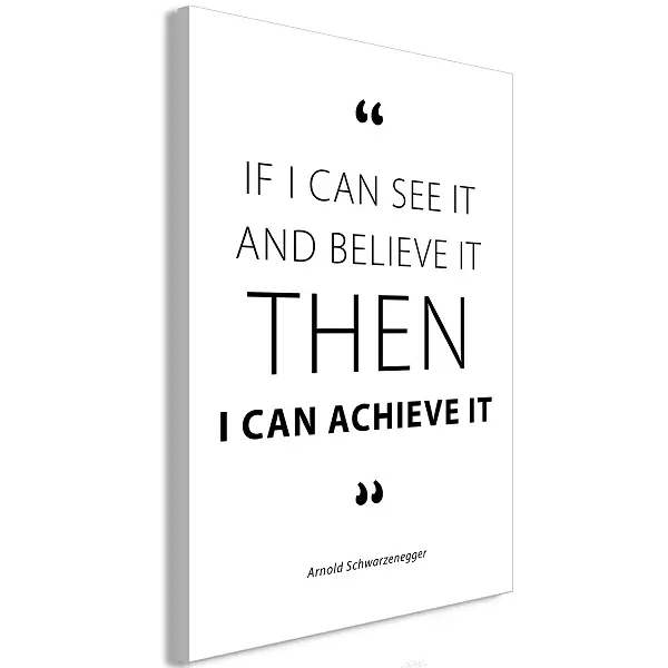 Kunstdruk op canvas 'Quote - Arnold Schwarzenegger Verticaal' 40x60cm