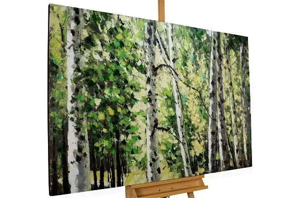 trees forest nature green modern acrylic oil painting