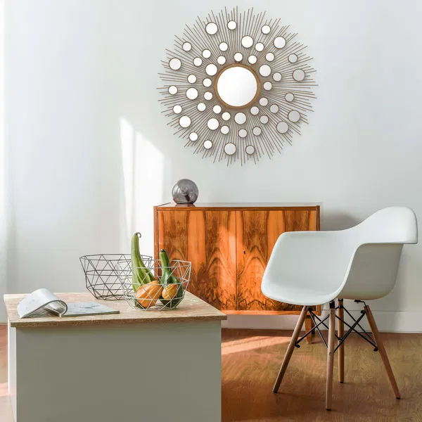 Metal wall mirror 'The fourth dimension'