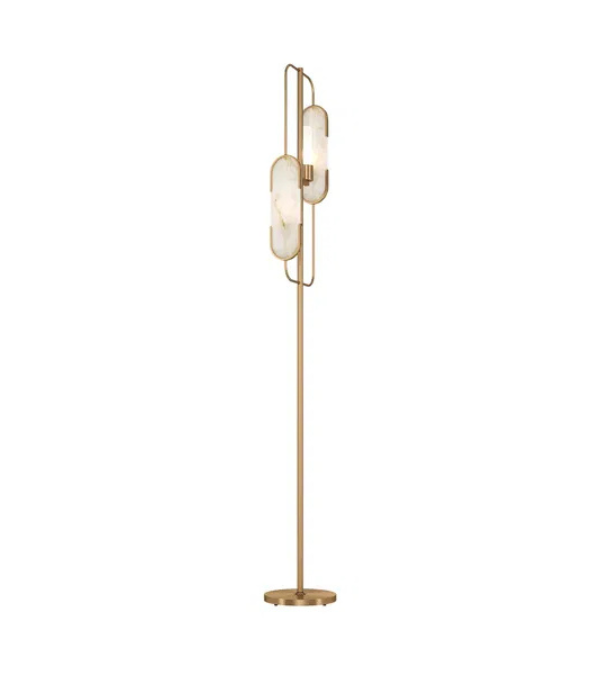 Gold floor lamp with round design – luxurious modern lighting