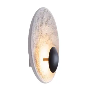 Round textured wall lamp with black accent – designer lighting