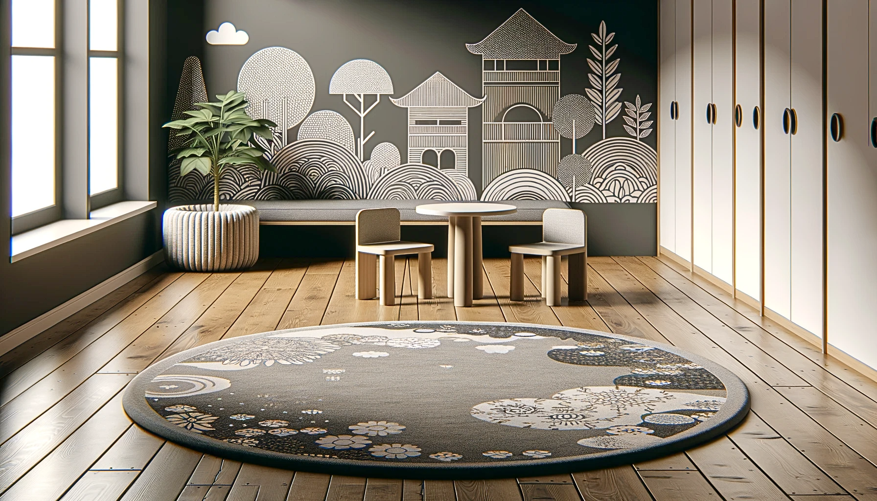 Trendy round carpet
